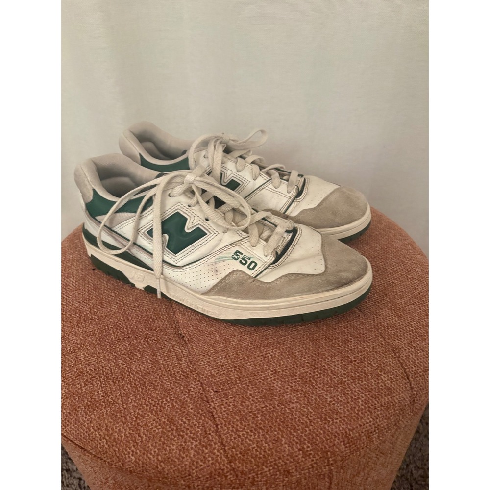 New Balance 550 Mens White Green Sneakers BB550WT1 Low Top Shoes Size 10 - Picture 2 of 6
